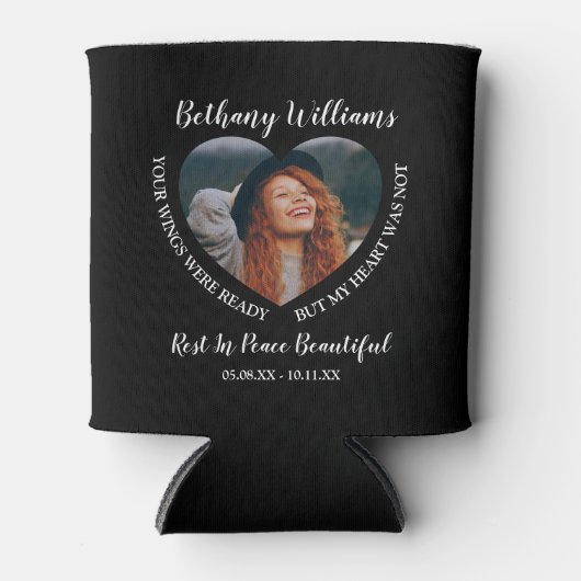 モダンパーソナライズされたハート 缶クーラー (正面)