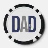 モダンパーソナライズされたパパ ポーカーチップ (裏面)
