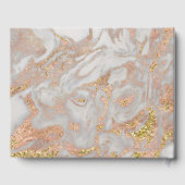 モダンパーソナライズされたフェイクバラ金ゴールド大理石結婚の ゲストブック (裏面)