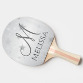 モダンパーソナライズされたフェミニンミニマル銀 卓球ラケット (横)