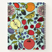 モダンパーソナライズされたフルーツlブルーlレシピ ノートブック (裏面)