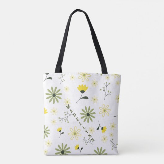 モダンパーソナライズされたフローラ トートバッグ (裏面)