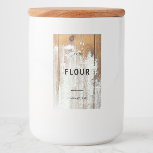 モダンパーソナライズされたベーキングフラワーブラックフォント フードラベル (正面)