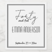 モダンパーソナライズされたミニマル文字シャープ枠 ワインラベル (シングルラベル)