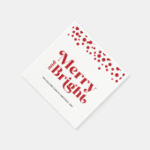 モダンパーソナライズされたメリーの スタンダードカクテルナプキン (角)