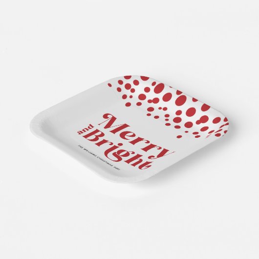 モダンパーソナライズされたメリーの ペーパープレート (傾斜あり)