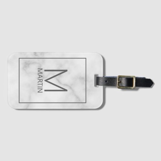 モダンパーソナライズされたモノグラムと名前の荷物タグ ラゲッジタグ (正面横)