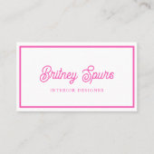 モダンパーソナライズされたモノグラムと名前ホットピンク 名刺 (正面)