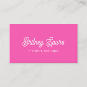 モダンパーソナライズされたモノグラムと名前ホットピンク 名刺 (正面)