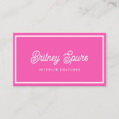 モダンパーソナライズされたモノグラムと名前ホットピンク 名刺 (正面)