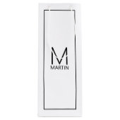 モダンパーソナライズされたモノグラムと名前ワインギフトバ ワインギフトバッグ (正面)