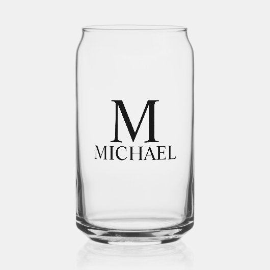 モダンパーソナライズされたモノグラムと名前 ガラス缶 (正面)