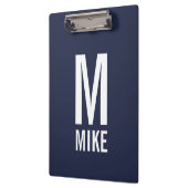 モダンパーソナライズされたモノグラムと名前 クリップボード (左)