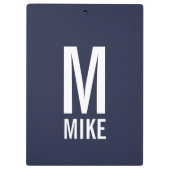 モダンパーソナライズされたモノグラムと名前 クリップボード (裏面)