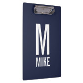 モダンパーソナライズされたモノグラムと名前 クリップボード (右)