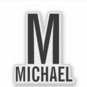 モダンパーソナライズされたモノグラムと名前 シール (正面)