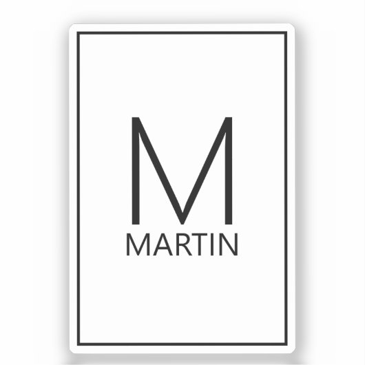 モダンパーソナライズされたモノグラムと名前 シール (正面)