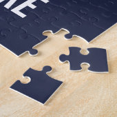 モダンパーソナライズされたモノグラムと名前 ジグソーパズル (側面)