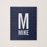 モダンパーソナライズされたモノグラムと名前 ジグソーパズル<br><div class="desc">モダンBlack and White Monogramのはっきりしたデザインモダンは、モノグラムと名前をサパーソナライズされたーセリフのフォントスタイルではっきりした特集したもの。ロフト/ミニマモダンリストのホームデコーアクセサリー、引っ越し祝いパーティーギフト、ファミリー懇親会ギフトおよびギフトとして最適な特別な機会。</div>