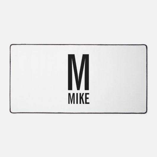モダンパーソナライズされたモノグラムと名前 デスクマット (正面)