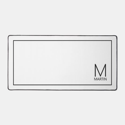 モダンパーソナライズされたモノグラムと名前 デスクマット (正面)