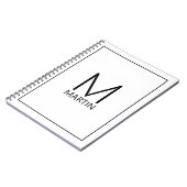 モダンパーソナライズされたモノグラムと名前 ノートブック (左側)