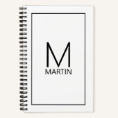 モダンパーソナライズされたモノグラムと名前 ノートブック (正面)