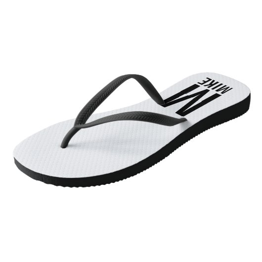 モダンパーソナライズされたモノグラムと名前 ビーチサンダル (アングル)