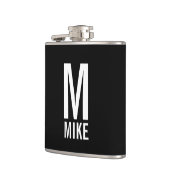 モダンパーソナライズされたモノグラムと名前 フラスク (左)