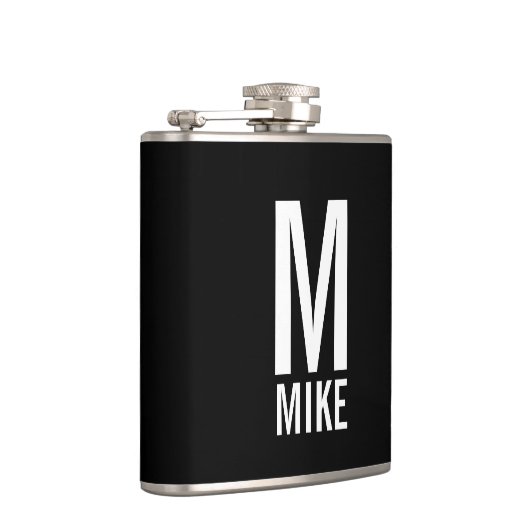 モダンパーソナライズされたモノグラムと名前 フラスク (右)