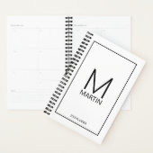 モダンパーソナライズされたモノグラムと名前 プランナー手帳 (ディスプレー)