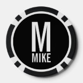 モダンパーソナライズされたモノグラムと名前 ポーカーチップ (裏面)