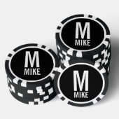 モダンパーソナライズされたモノグラムと名前 ポーカーチップ (積み重ね)