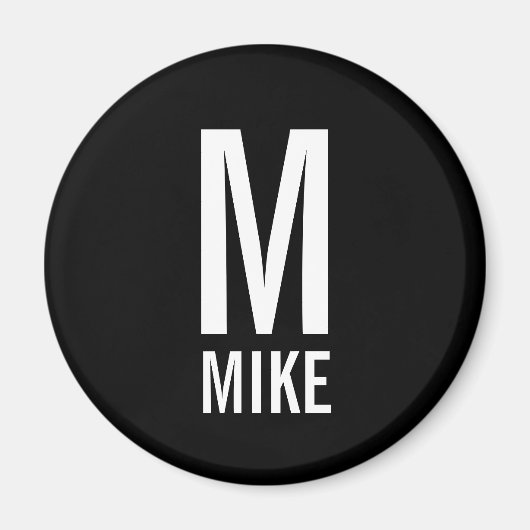 モダンパーソナライズされたモノグラムと名前 マグネット (正面)