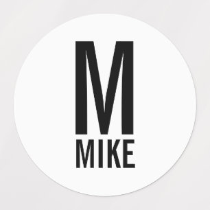 モダンパーソナライズされたモノグラムと名前 ラベル