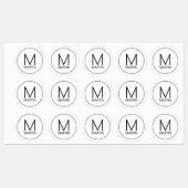 モダンパーソナライズされたモノグラムと名前 ラベル (シート)