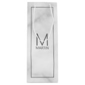 モダンパーソナライズされたモノグラムと名前 ワインギフトバッグ (正面)