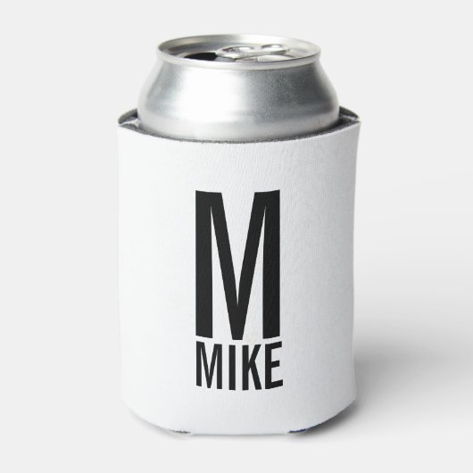 モダンパーソナライズされたモノグラムと名前 缶クーラー (缶正面)