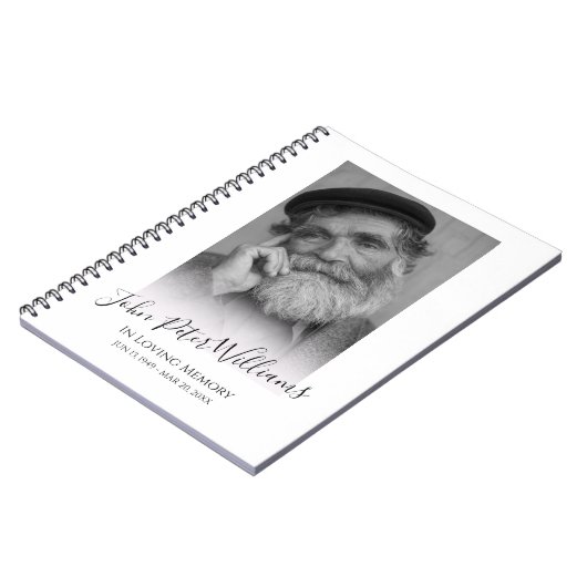 モダンパーソナライズされた写真追悼客 ノートブック (左側)