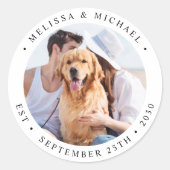 モダンパーソナライズされた写結婚真 ラウンドシール (正面)