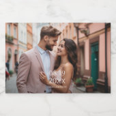 モダンパーソナライズされた写結婚真 リキュールボトルラベル (シングルラベル)