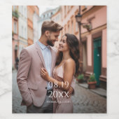 モダンパーソナライズされた写結婚真 ワインラベル (シングルラベル)