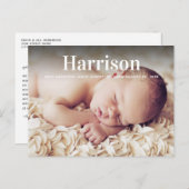 モダンパーソナライズされた出産案内はがき ポストカード (正面/裏面)