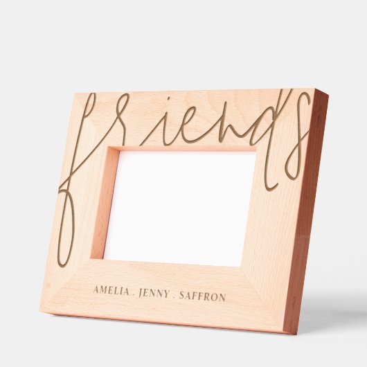 モダンパーソナライズされた友の写真 レーザー彫刻フレーム (左)