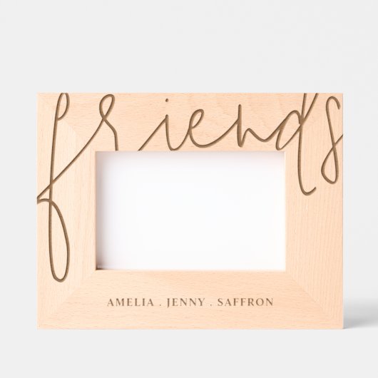 モダンパーソナライズされた友の写真 レーザー彫刻フレーム (正面)