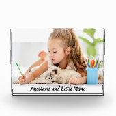 モダンパーソナライズされた子犬 フォトブロック (正面)