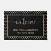 モダンパーソナライズされた家族の名前 ドアマット (正面)