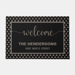 モダンパーソナライズされた家族の名前 ドアマット