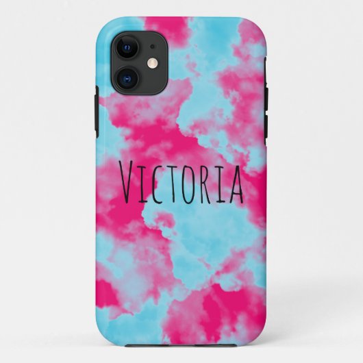 モダンパーソナライズされた抽象芸術スカイピンクとブルー Case-Mate iPhoneケース (裏面)