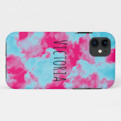 モダンパーソナライズされた抽象芸術スカイピンクとブルー Case-Mate iPhoneケース (裏面(横))